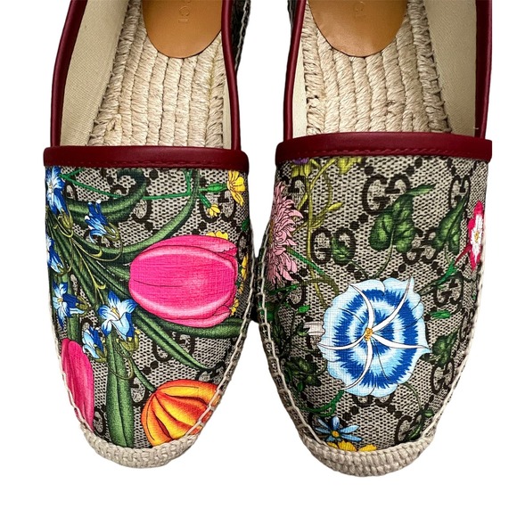 GUCCI GG SUPREME MONOGRAM FLORA ESPADRILLES COATED CANVAS - Picture 7 of 8